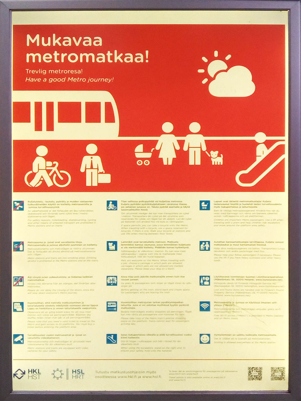 Ačkoliv jsme dlouho přemýšleli, jak vypadá mukavá metromatká, nakonec jsme zjistili, že ve finštině jde o šťastnou cestu metrem.