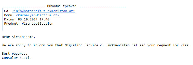 Refused znamená odmítnout, ale také zahodit. Vypadá to, že podruhé se do Turkmenistánu už nepodívám (ona byla nicméně ohromující už první návštěva v roce 2009).