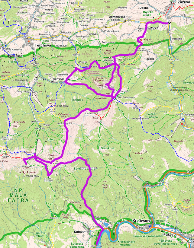 Mapa trasy.