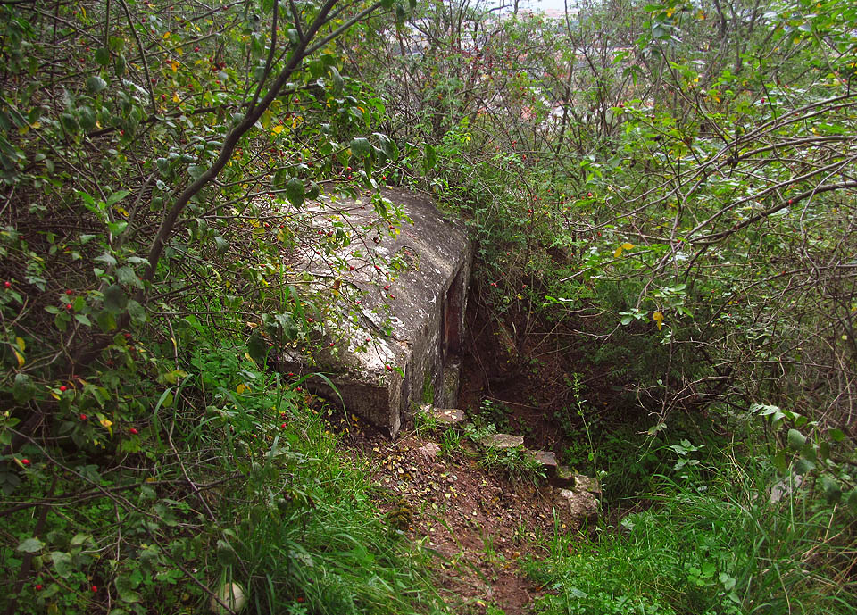 Pozorovatelna se nachází na hraně strmého a ostrého ostrohu jednoho z mnoha rozeklaných úbočí Červeného kopce.